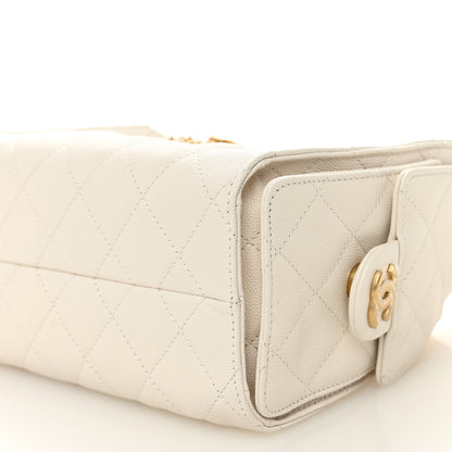 Chanel Caviar Quilted Mini Chanel 25 Handbag White 10 of 10