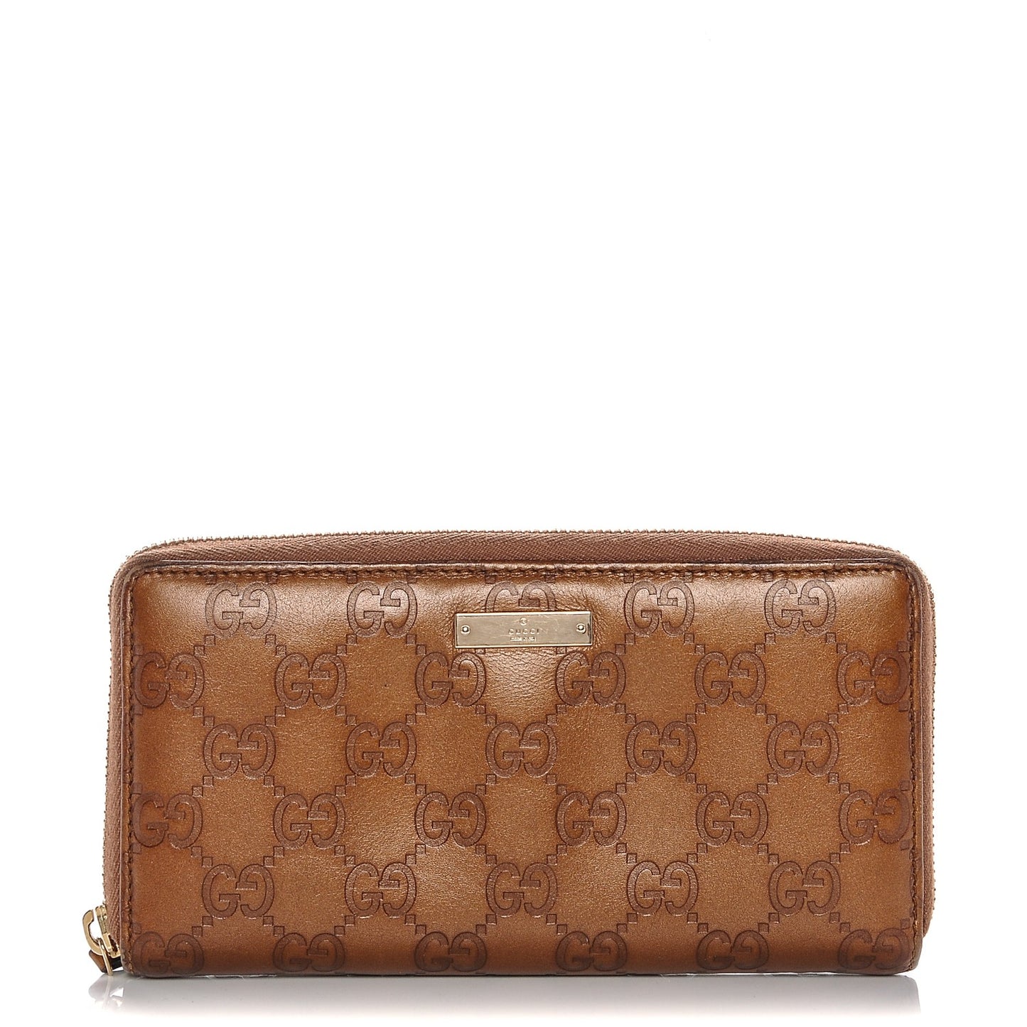 Guccissima Zip Around Wallet Bronze