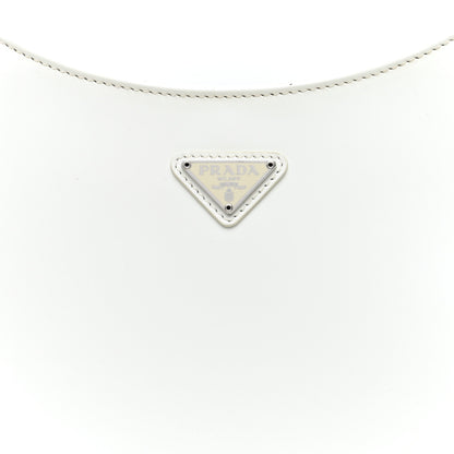 Prada Spazzolato Cleo Shoulder Bag White 7 of 9