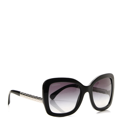 Chanel Acetate Spring Butterfly Sunglasses 5370 Black Silver 2 of 6
