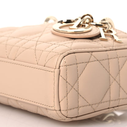 Christian Dior Lambskin Cannage Micro Lady D-Joy Sand Rose 10 of 11