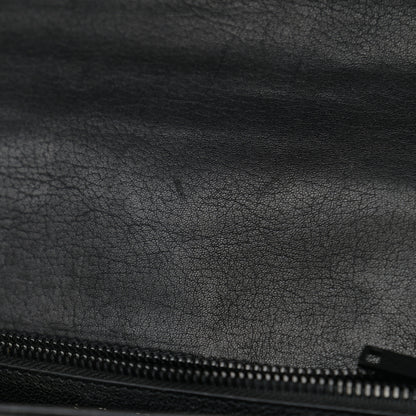Saint Laurent Sheepskin Matelasse Chevron Monogram Monochrome Large College Satchel Black 14 of 14