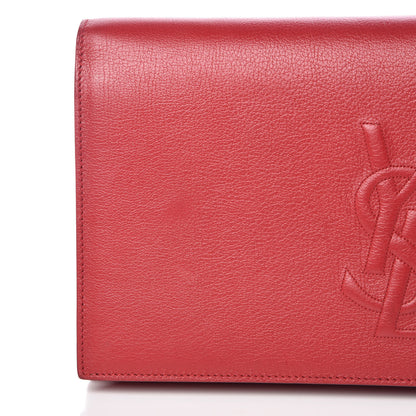 Saint Laurent Calfskin Monogram Large Belle De Jour Clutch Red 10 of 11
