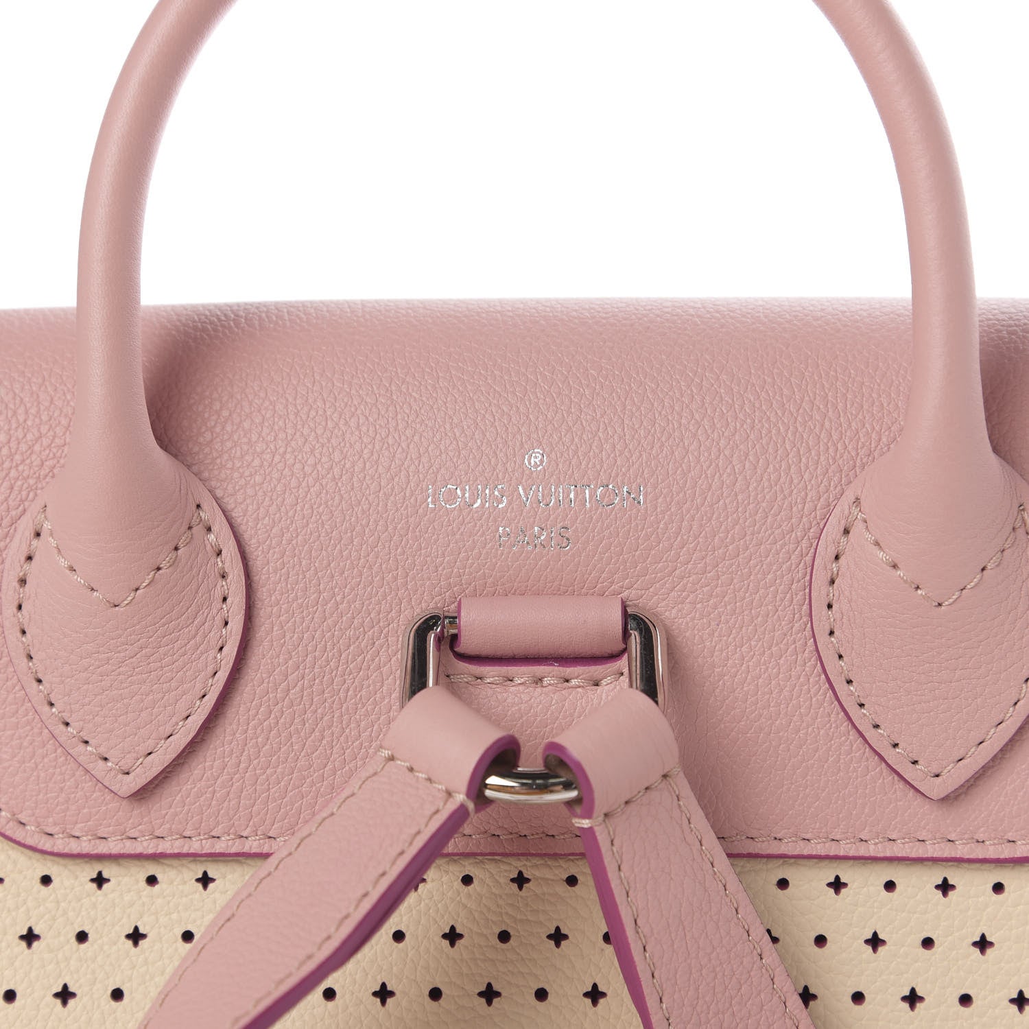 Louis Vuitton Perforated Calfskin Lockme Backpack Rose Poudre Creme 6 of 9