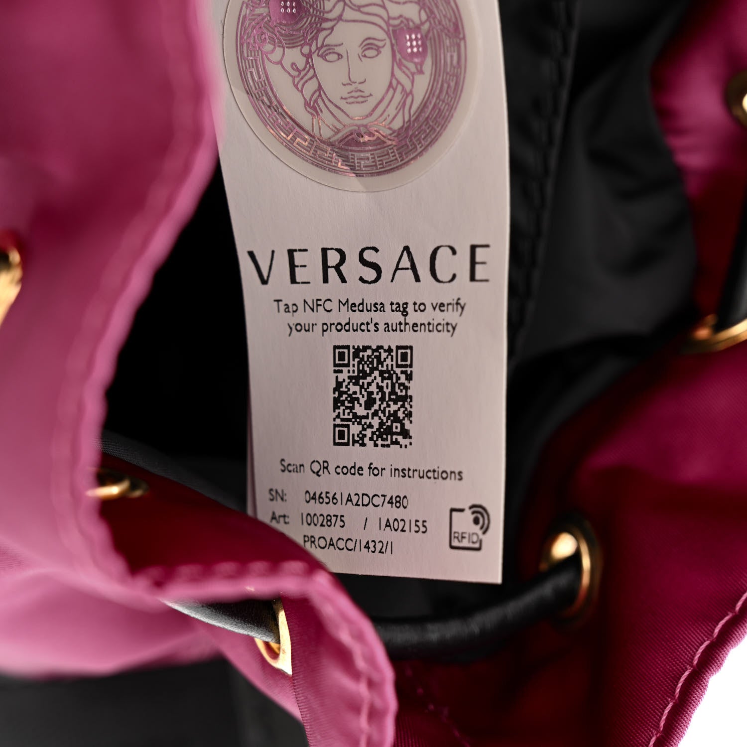 Versace Nylon Medusa Bucket Bag Dahlia Black 7 of 10