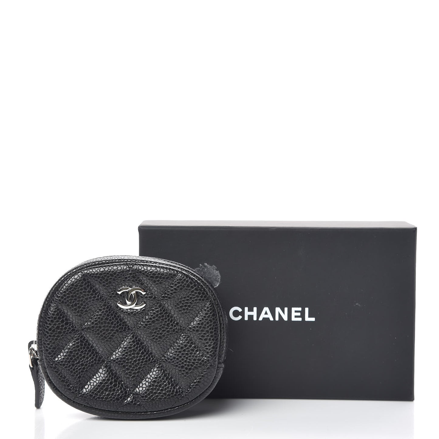 Caviar Quilted Zip Around Classic Coin Purse Black