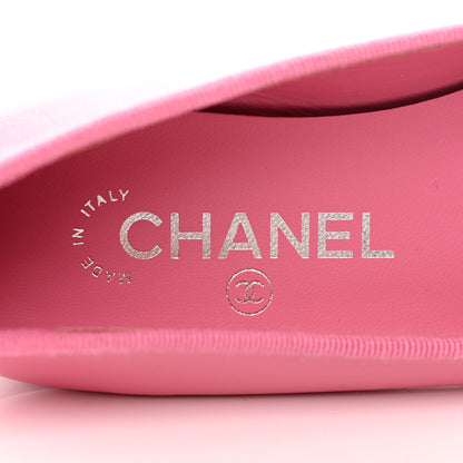 Chanel Lambskin Cap Toe CC Ballerina Flats 37 Pink 7 of 13