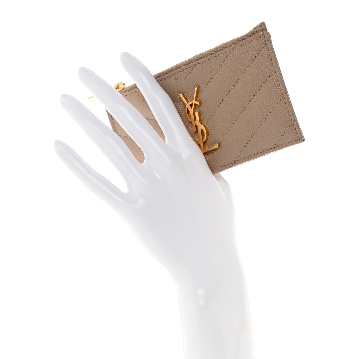 Monogram Grain de Poudre 5 Fragments Zip Pouch Card Holder Dark Latte