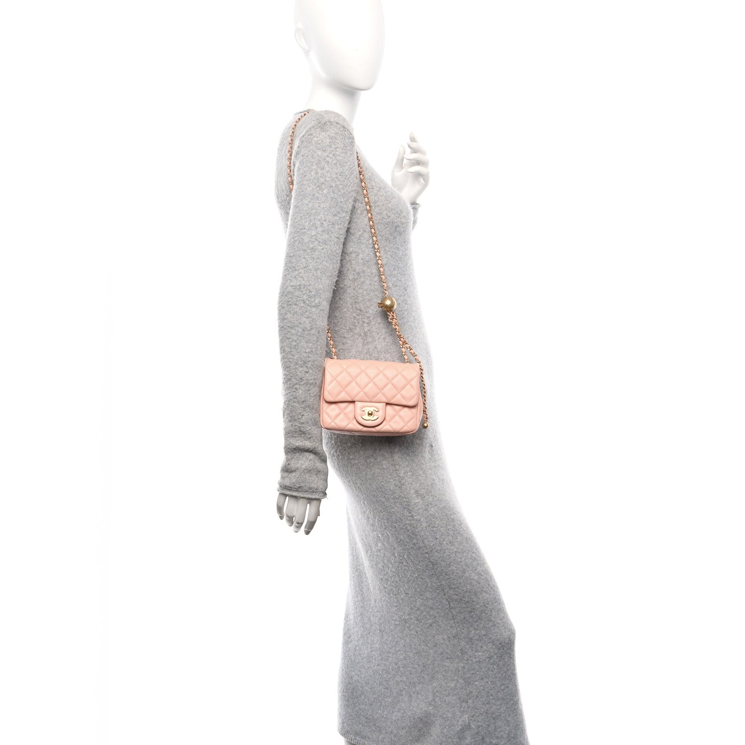 Chanel Lambskin Quilted Mini Pearl Crush Flap Light Orange 2 of 10