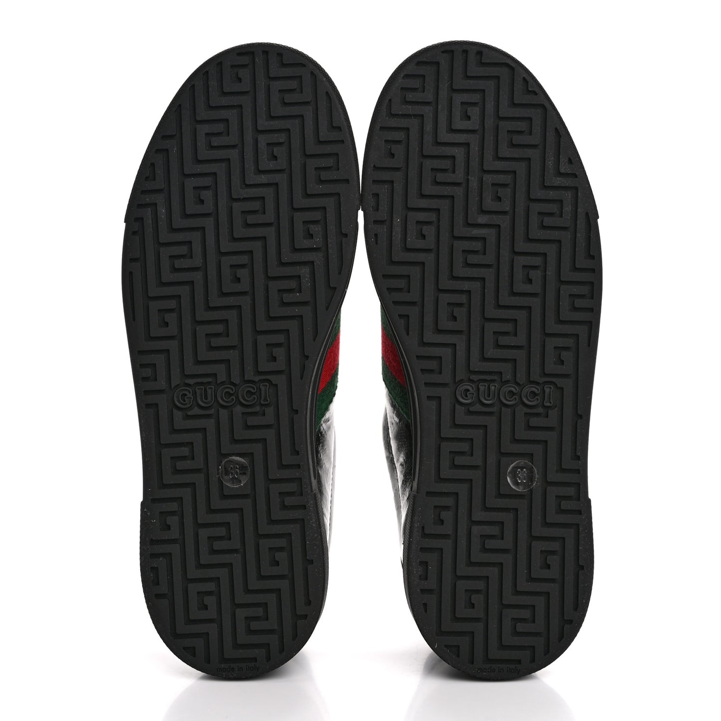 Crystal GG Monogram Web Womens New Ace Sneakers 36 Black