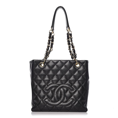 Chanel Caviar Quilted Petit Shopping Tote PST Black 1 of 11