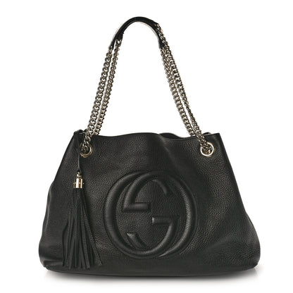 Gucci Pebbled Calfskin Medium Soho Chain Shoulder Bag Black 1 of 12