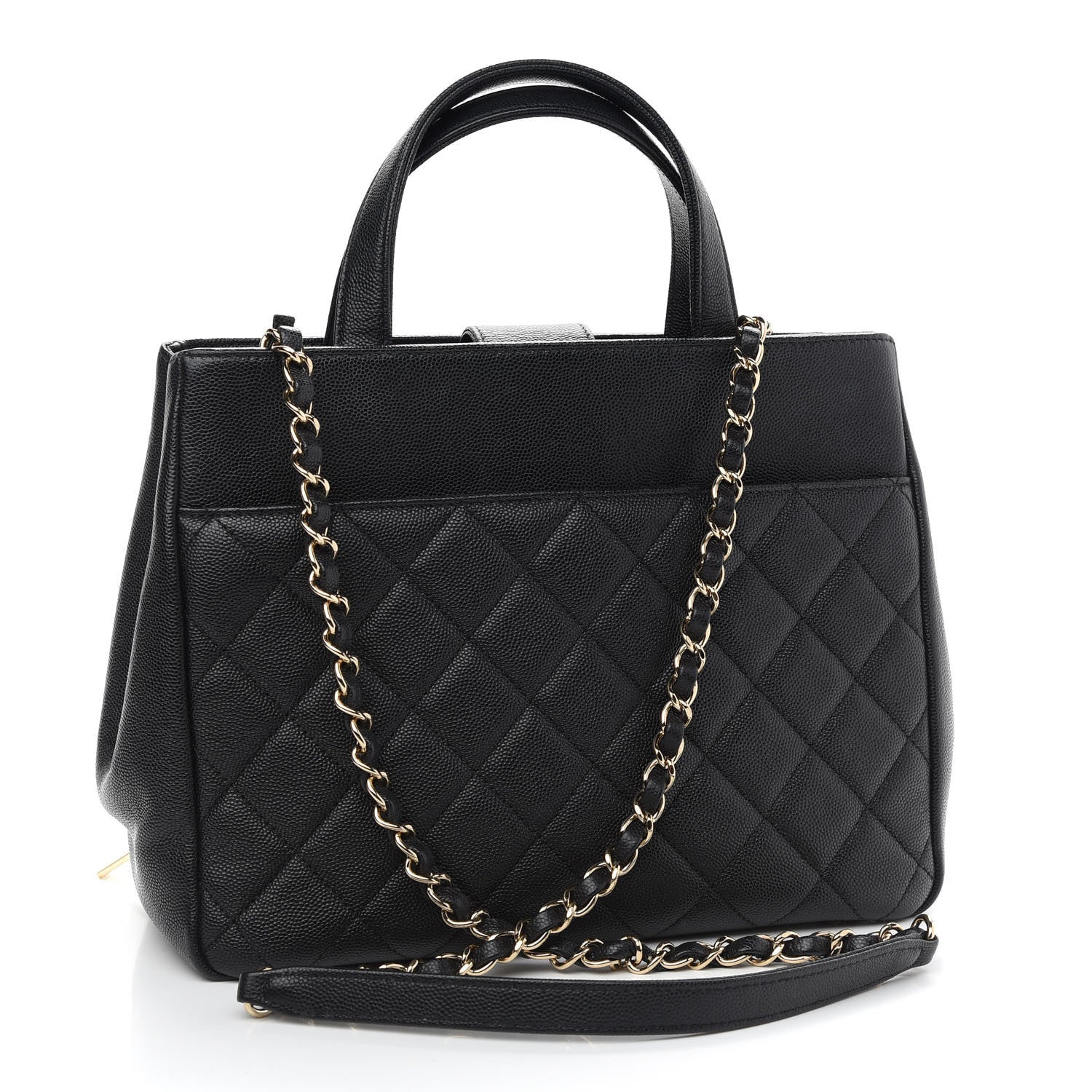 Chanel Caviar Quilted Small Business Affinity Shopping Bag Black 3 of 9