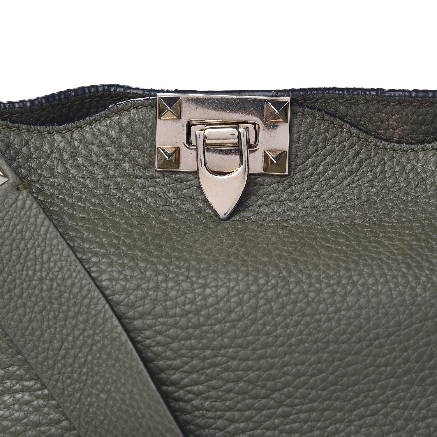 Valentino Garavani Pebbled Calfskin Small Rockstud Flip-Lock Messenger Bag Oasis 8 of 18
