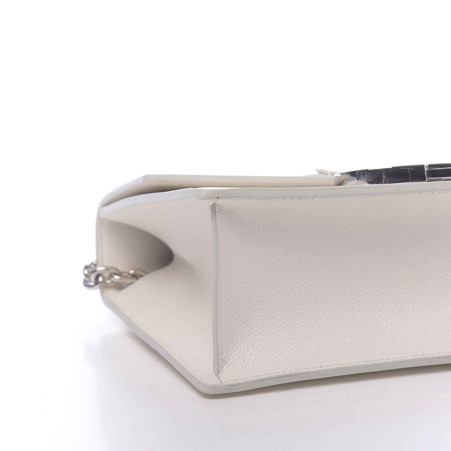 Christian Dior Grained Calfskin 30 Montaigne Chain Flap Bag White 8 of 12