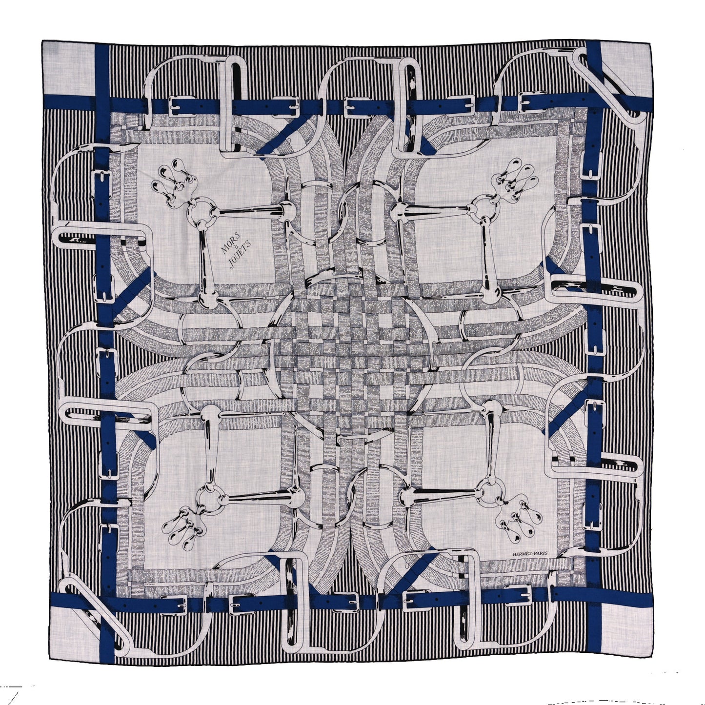 Cashmere Silk Mors A Jouets Chemise Shawl 140 Gris Chine Marine Black