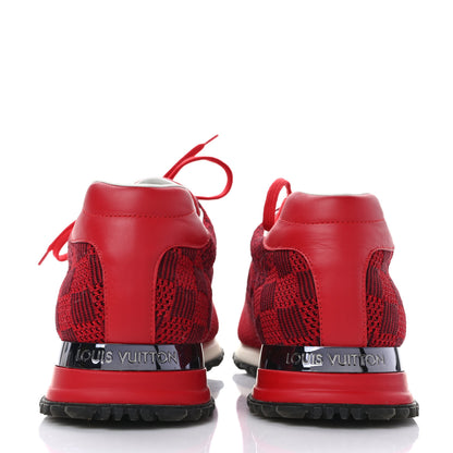 Louis Vuitton Fabric Calfskin Damier Mens Run Away Sneakers 12 Red 5 of 9