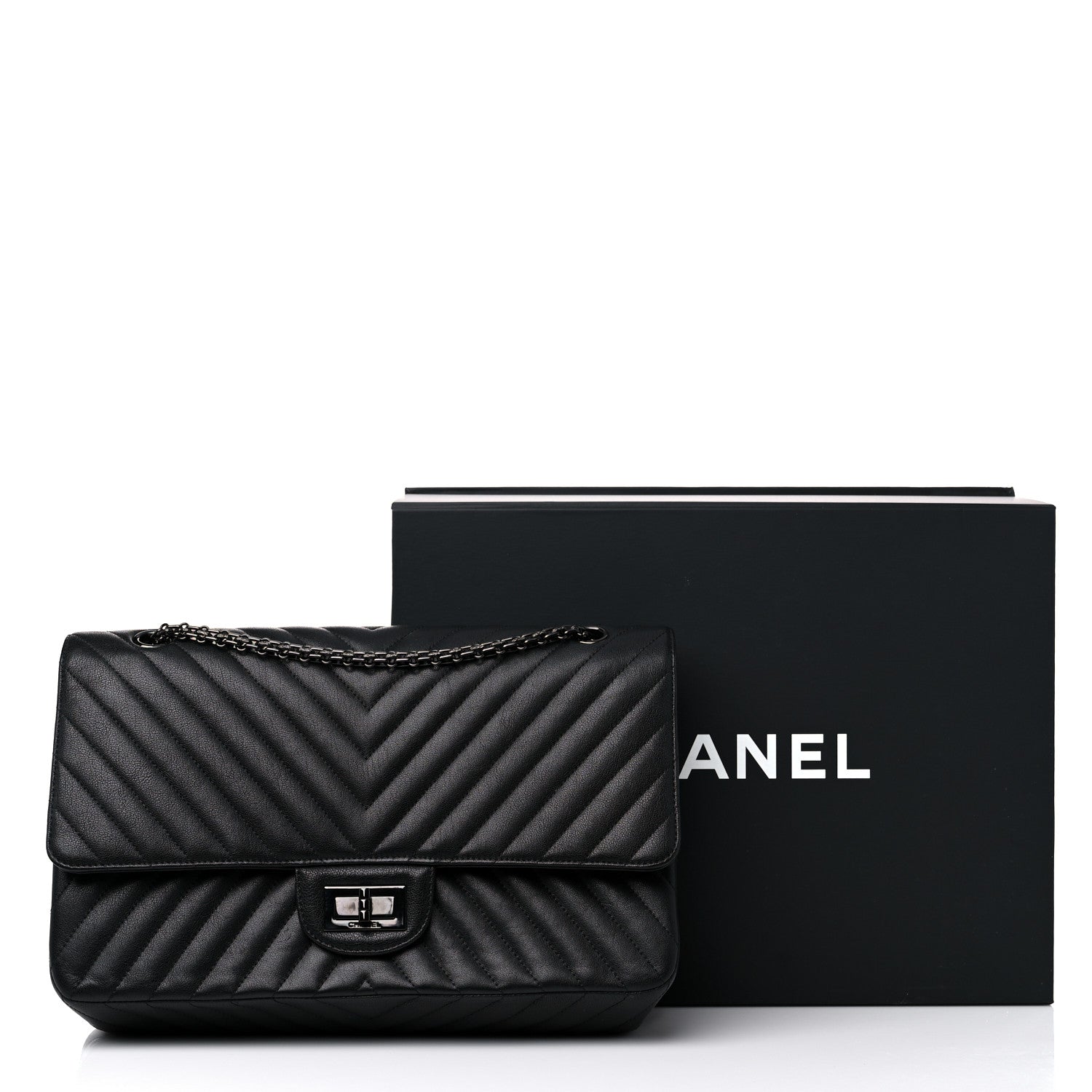 Chanel Sheepskin Chevron Quilted 2.55 Reissue 227 Flap So Black 15 of 15