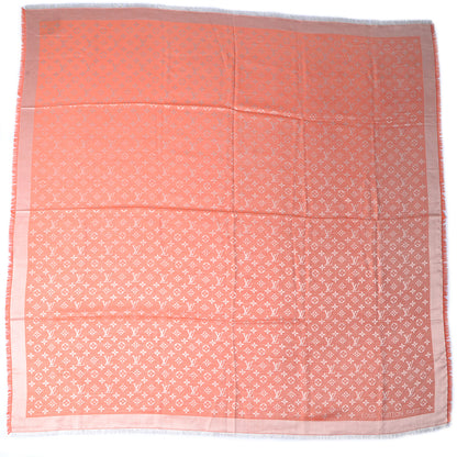 Louis Vuitton Wool Silk Monogram Denim Shawl Piment 3 of 5