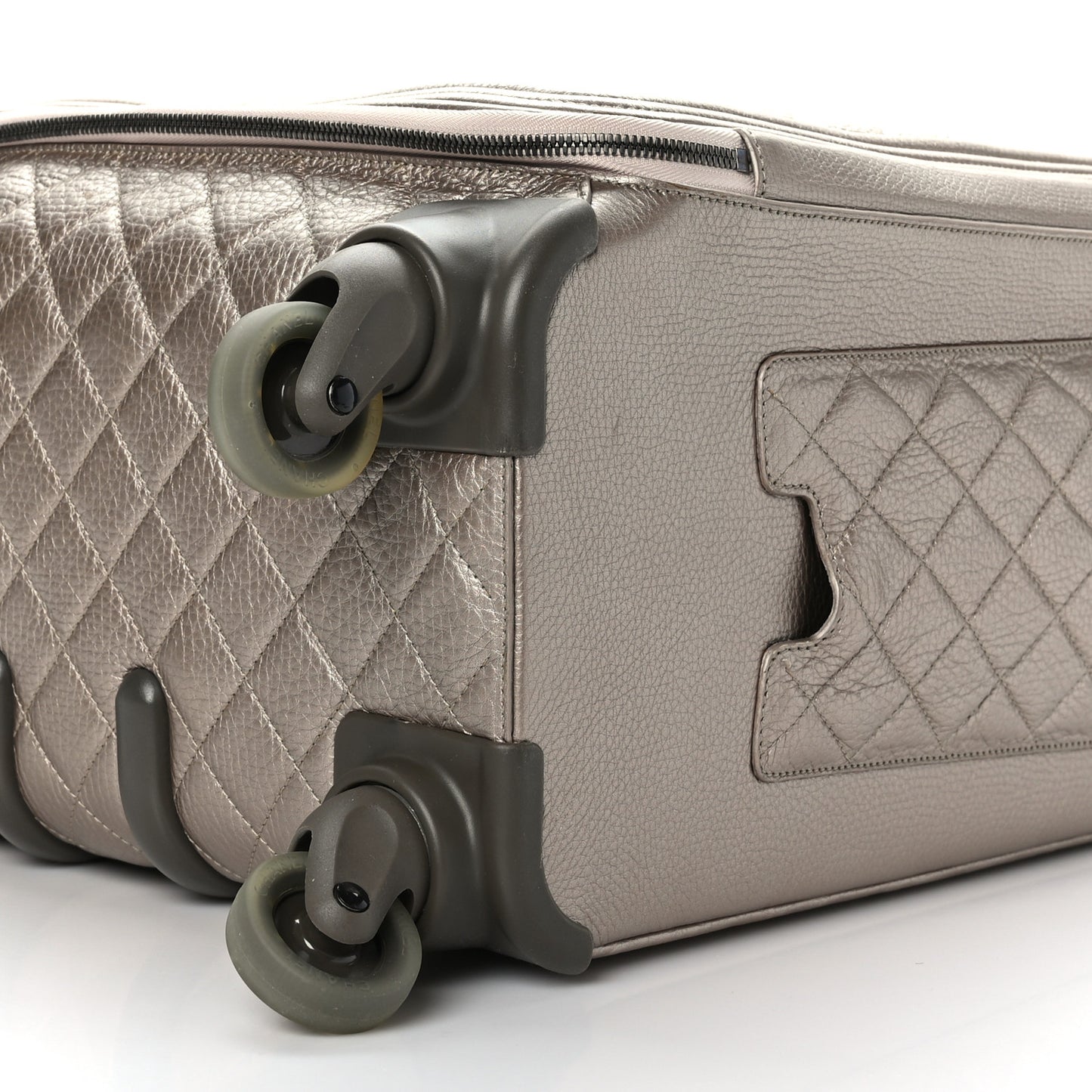 Metallic Calfskin Quilted Coco Case Trolley Gold