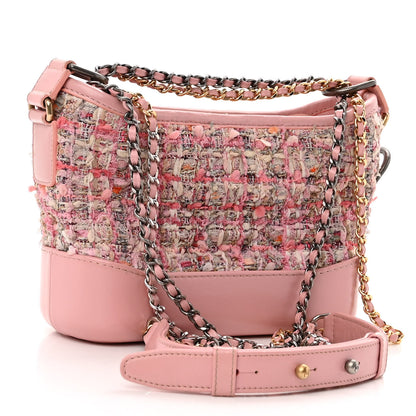 Chanel Tweed Calfskin Small Gabrielle Hobo Light Pink 3 of 10
