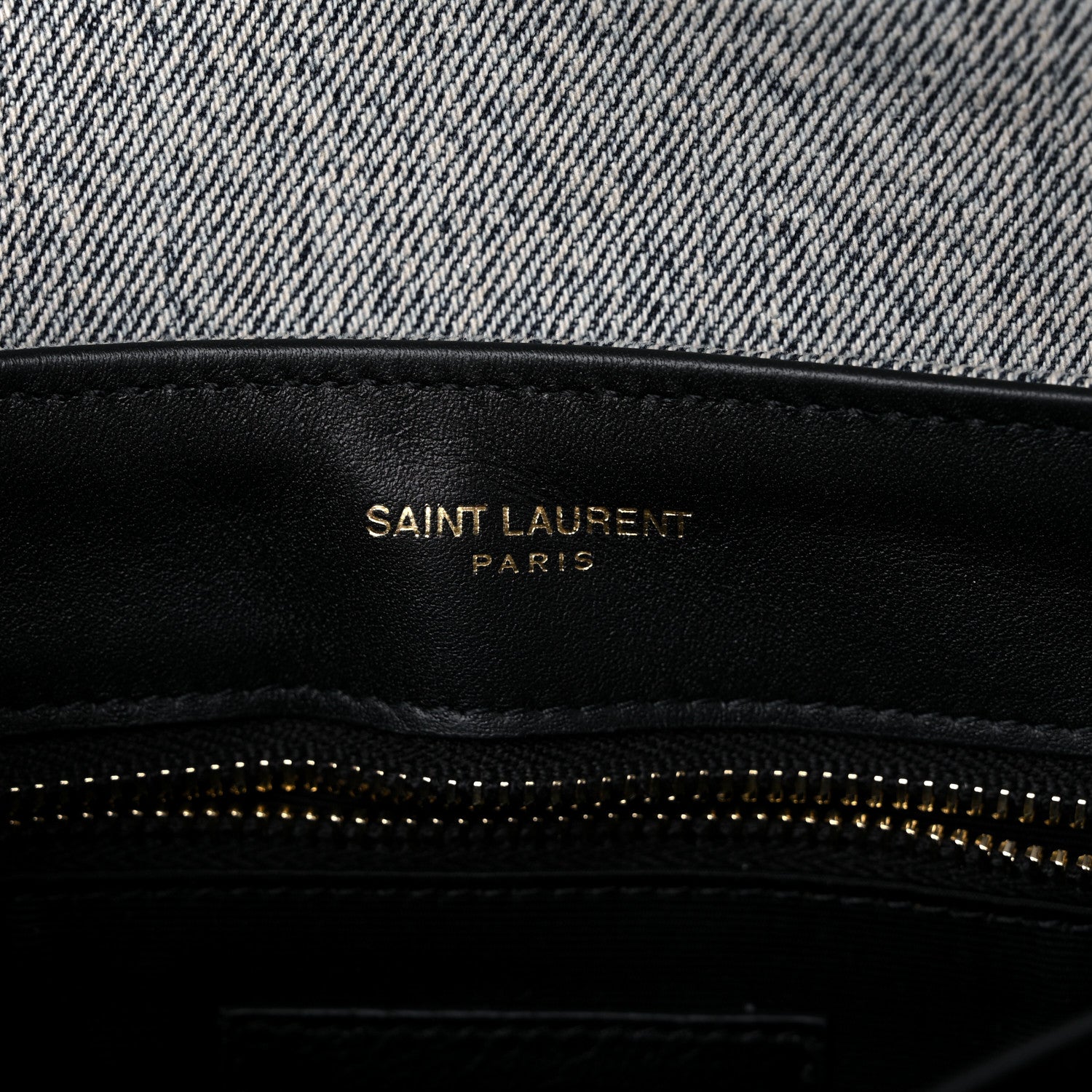 Saint Laurent Denim Y Quilted Monogram Toy Loulou Crossbody Bag Grey 7 of 9