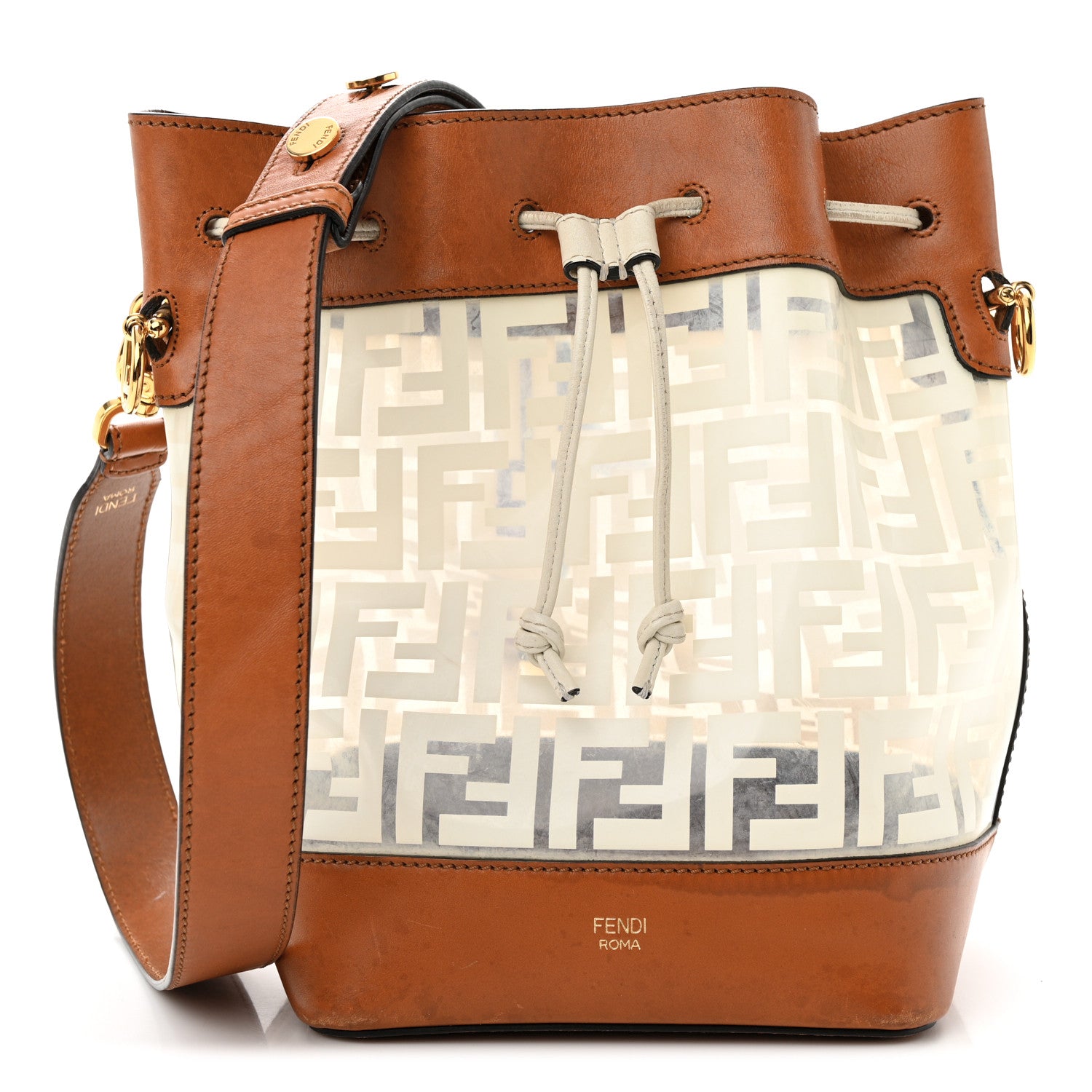 Fendi TPU FF Vitello Aura F is Fendi Grande Mon Tresor Bucket Bag White Cuoio 1 of 21