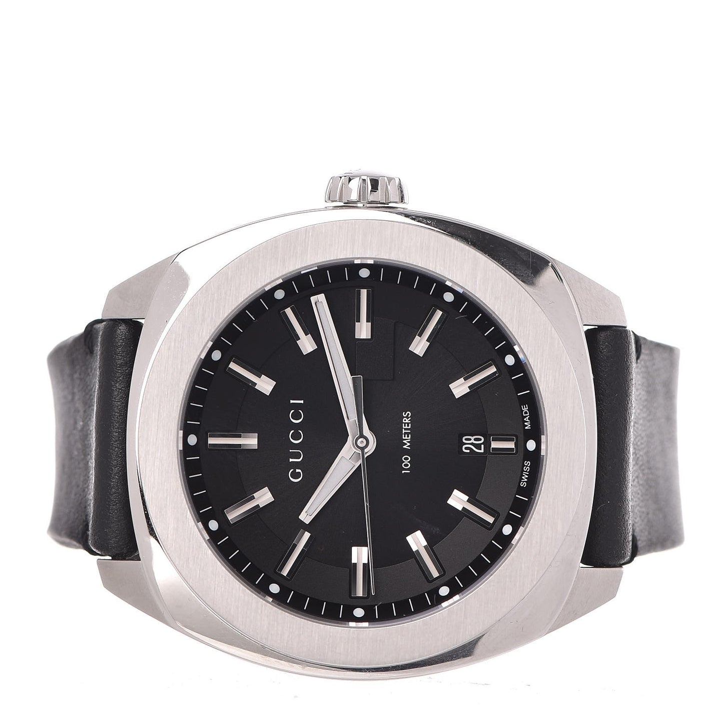 Stainless Steel Calfskin 44mm GG2570 Toscano Quartz Watch Black