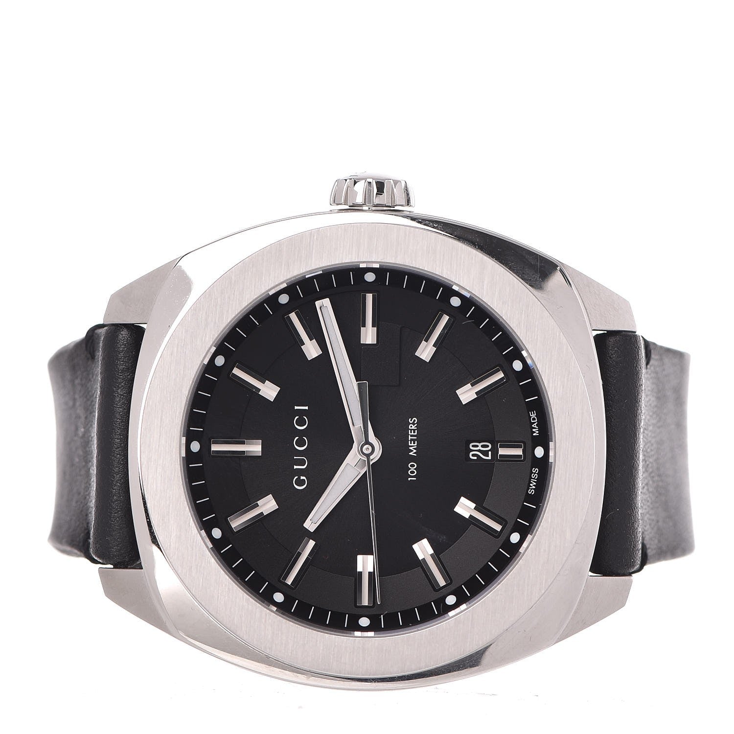 Gucci Stainless Steel Calfskin 44mm GG2570 Toscano Quartz Watch Black 3 of 9