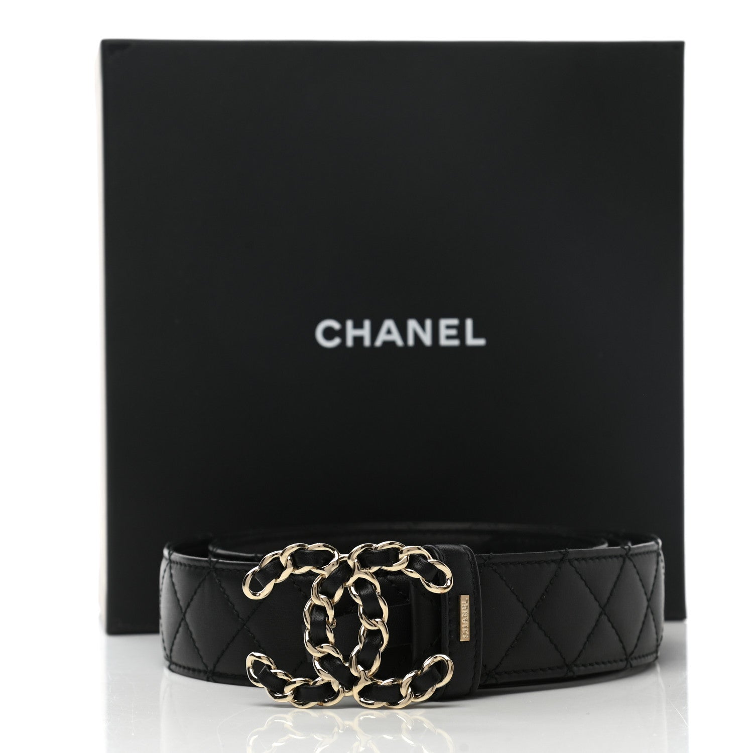 Chanel Lambskin Quilted CC Chain Belt 85 34 Black 8 of 8