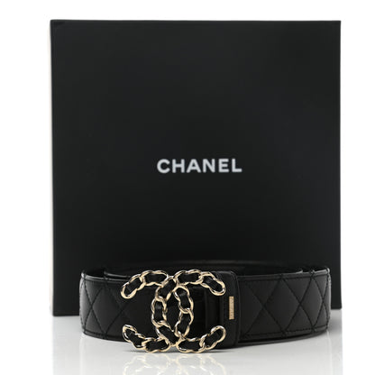 Chanel Lambskin Quilted CC Chain Belt 85 34 Black 8 of 8