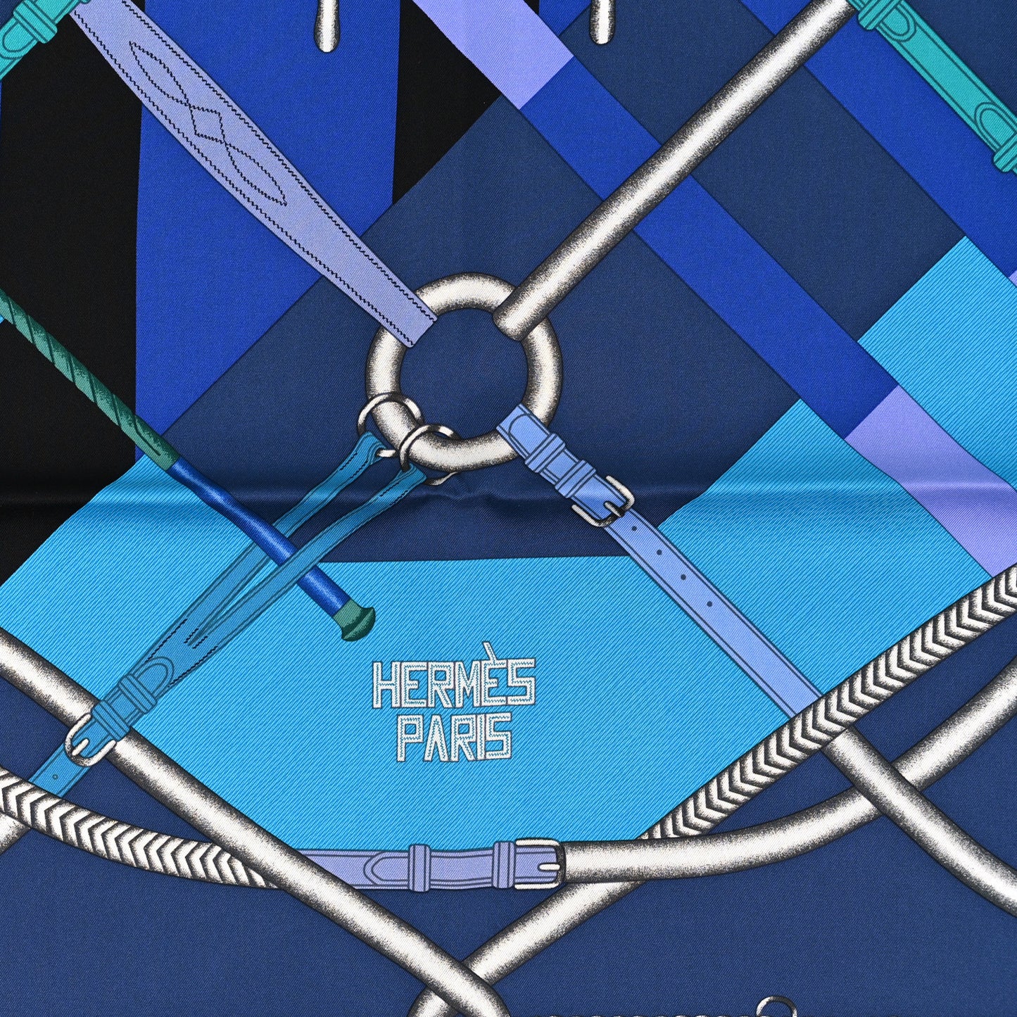 Silk Parcours Sans Faute Scarf 90 Ardoise Bleu Lagon Mauve