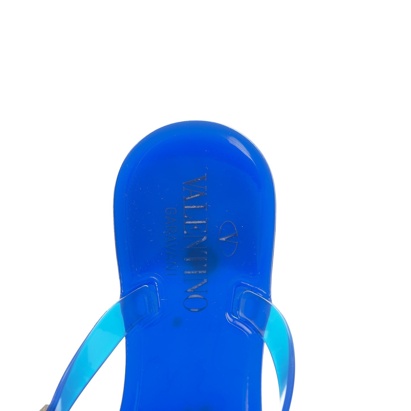 PVC Jelly Rockstud Bow Thong Sandals 37 Blue Fluo