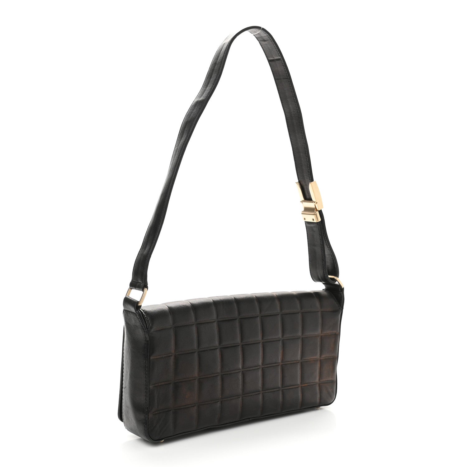Chanel Lambskin Quilted CC Chocolate Bar Flap Black 3 of 12