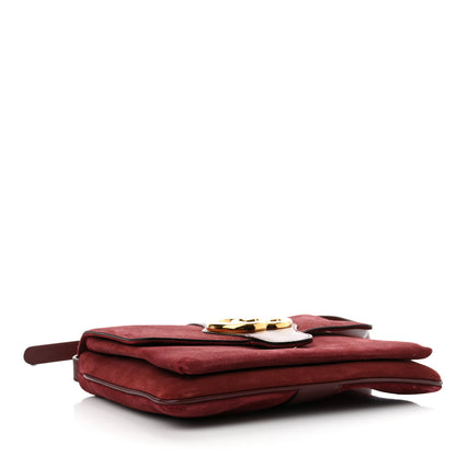Gucci Suede Medium Arli Flap Shoulder Bag Vintage Bordeaux 4 of 10