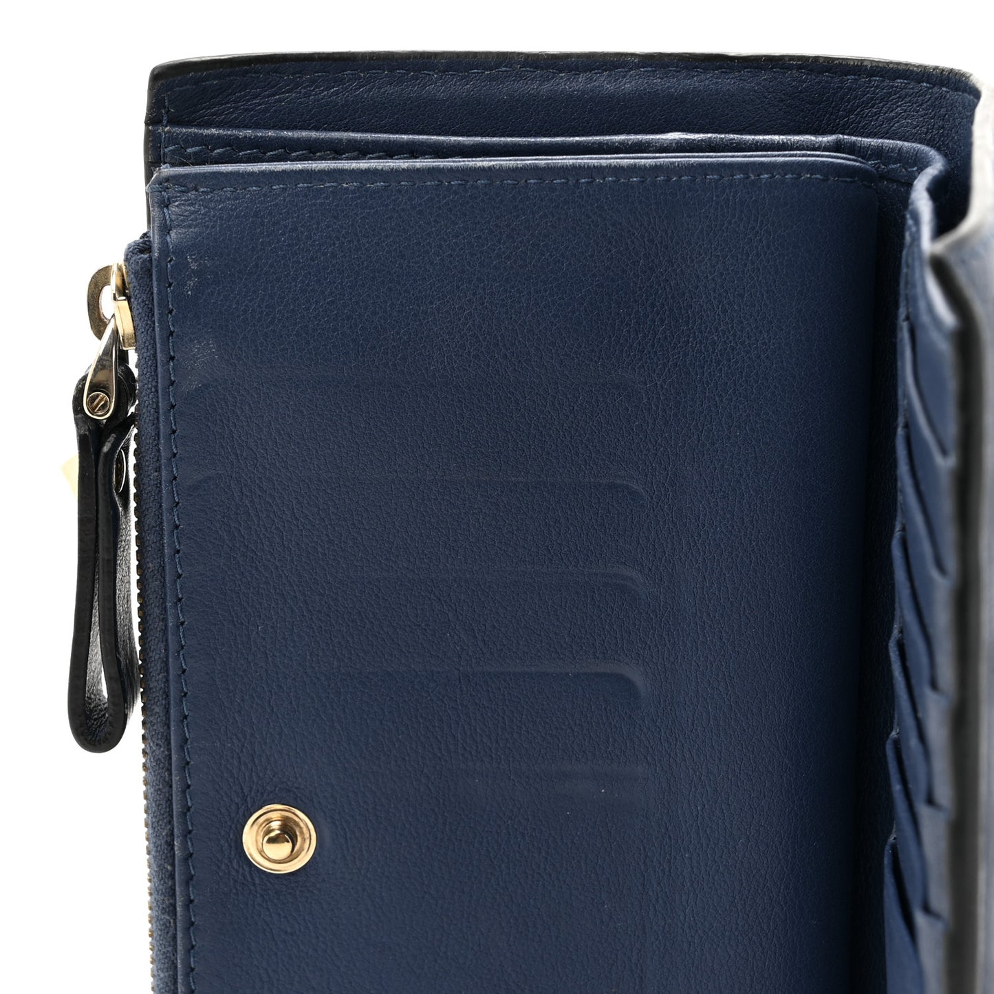 Calfskin Rockstud Continental Wallet Baltique