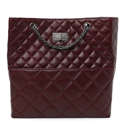 Chanel Aged Calfskin Quilted Reissue 2.55 Tote Dark Burgundy 1 of 4