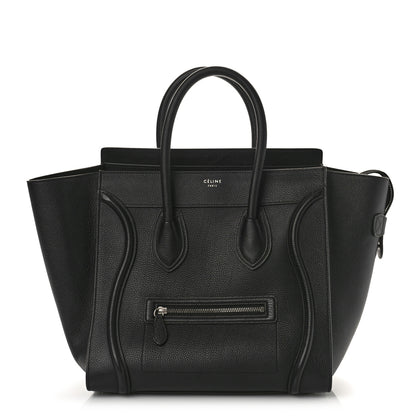 Celine Drummed Calfskin Mini Luggage Black 1 of 8