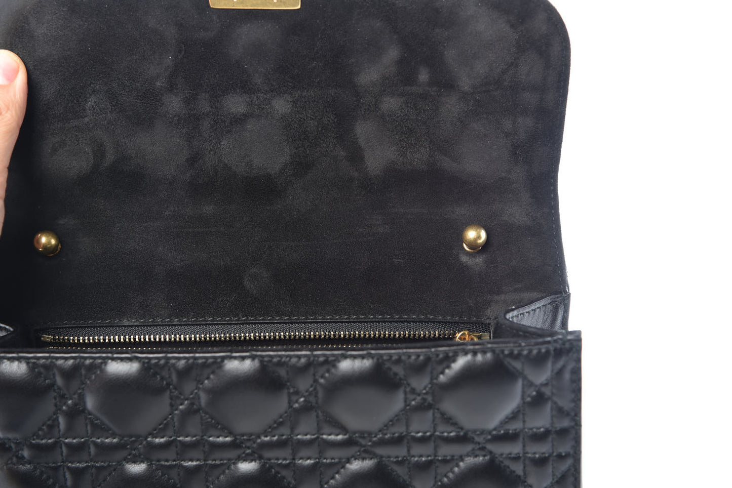 Lambskin Cannage Large Dioraddict Flap Bag Black