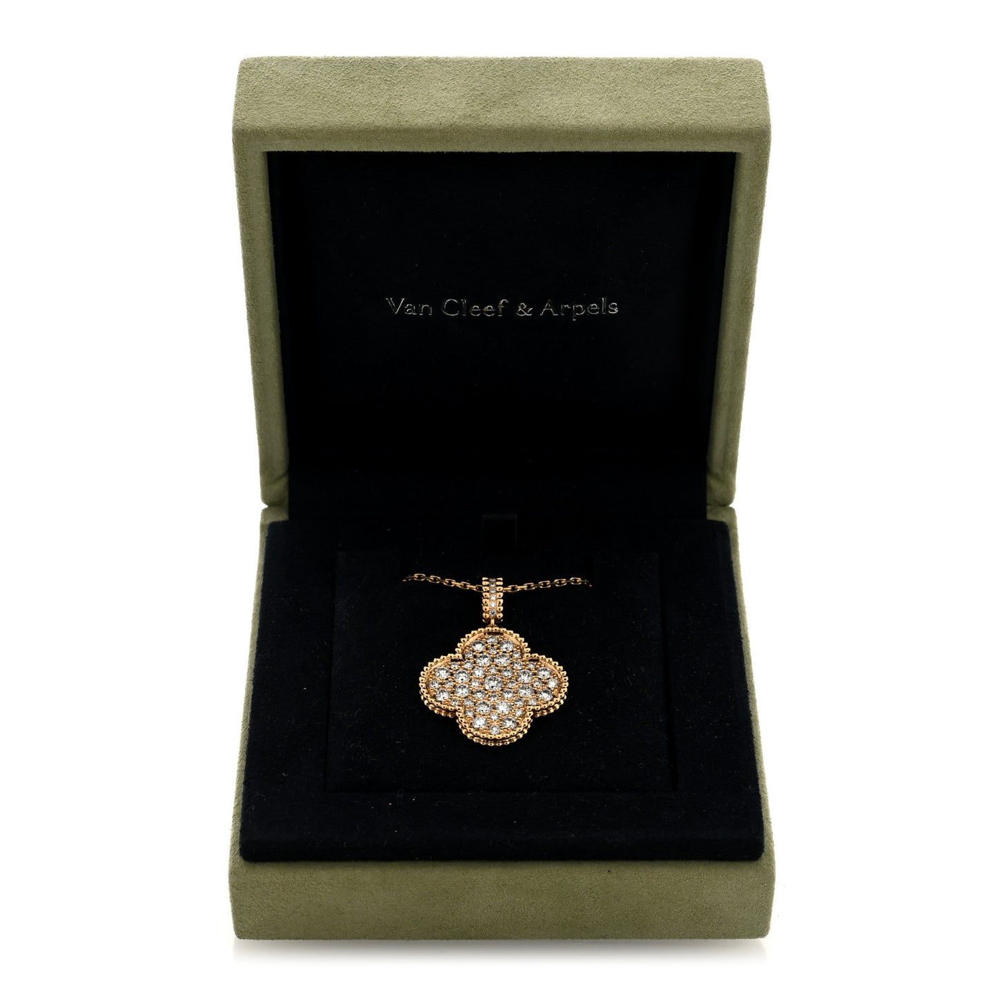 18K Yellow Gold Diamond Magic Alhambra Long Necklace