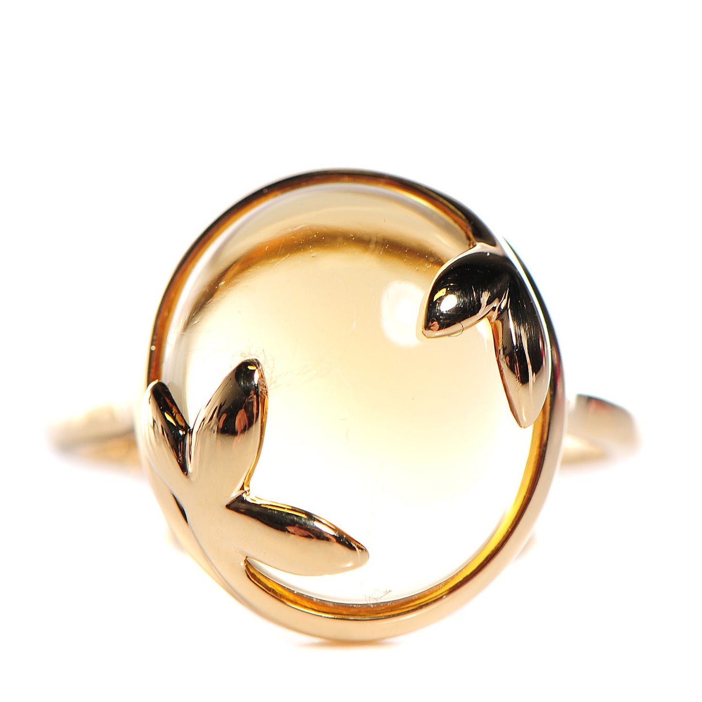 18K Yellow Gold Citrine Paloma Picasso Olive Leaf Ring 7