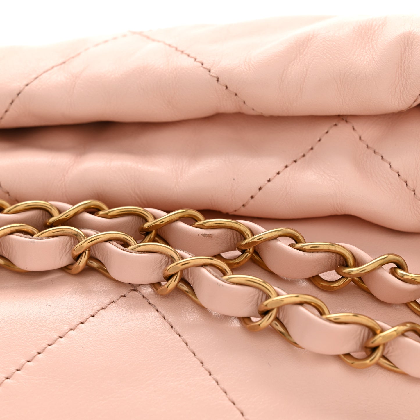 Shiny Calfskin Quilted Small Chanel 22 Light Pink