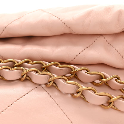 Chanel Shiny Calfskin Quilted Small Chanel 22 Light Pink 15 of 17