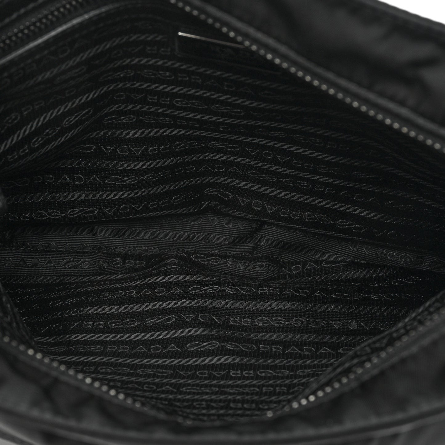 Re-Nylon Saffiano Single Snap Buckle Flap Messenger Bag Black