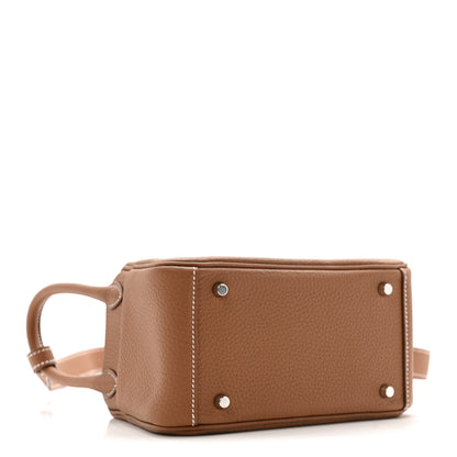 Hermes Taurillon Clemence Mini Lindy 20 Gold 4 of 11