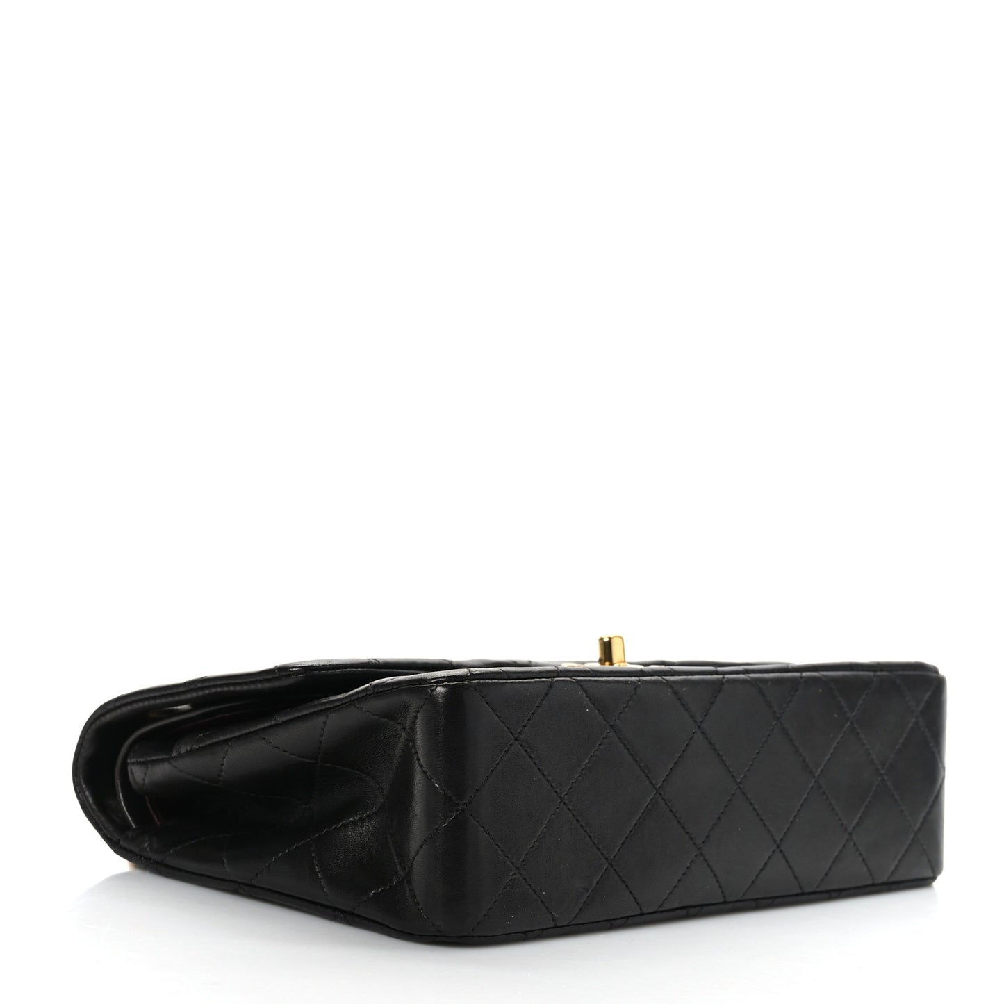 Lambskin Quilted Small Double Flap Black