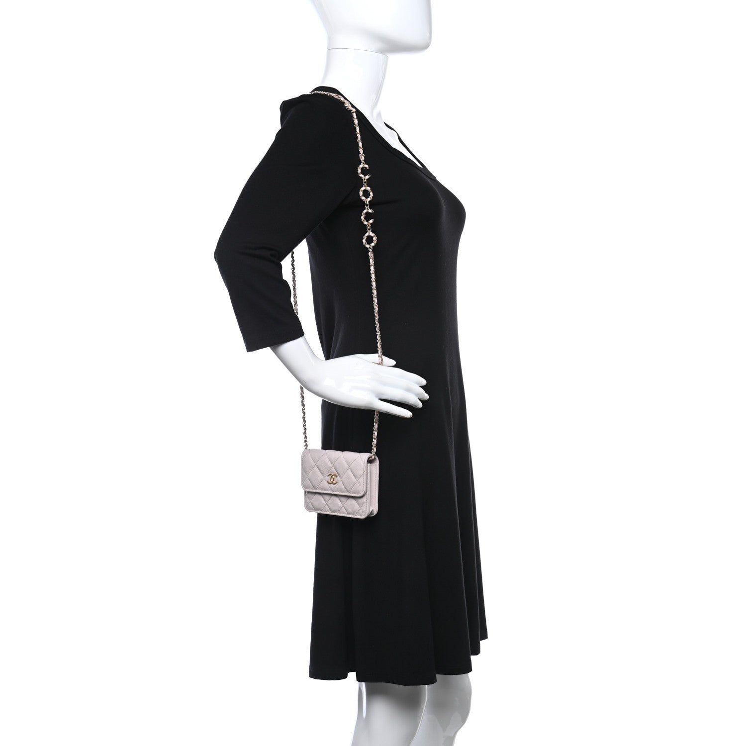 Chanel Caviar Quilted Miss Coco Clutch With Chain Light Purple 2 of 10