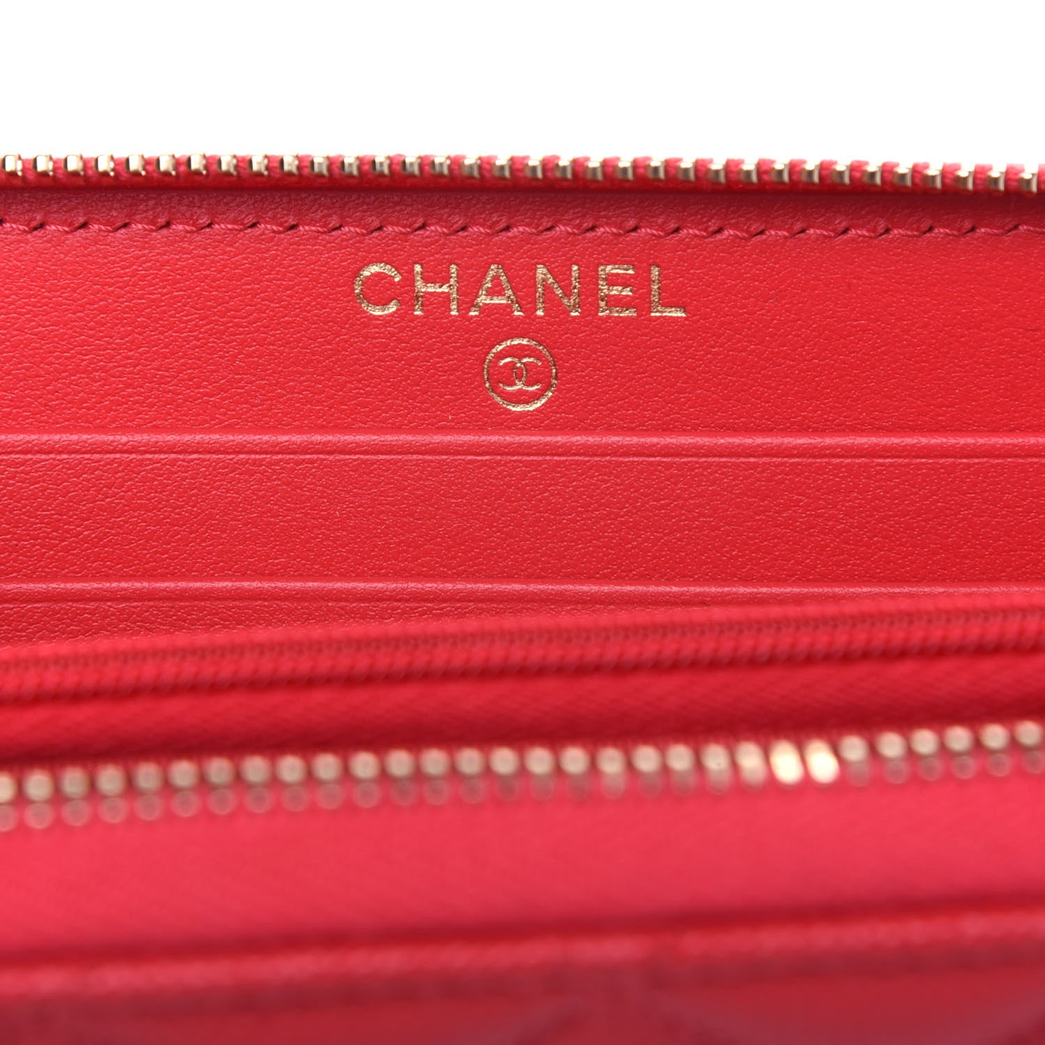 Chanel Caviar Quilted Small Gusset Zip Around Wallet Red 6 of 13