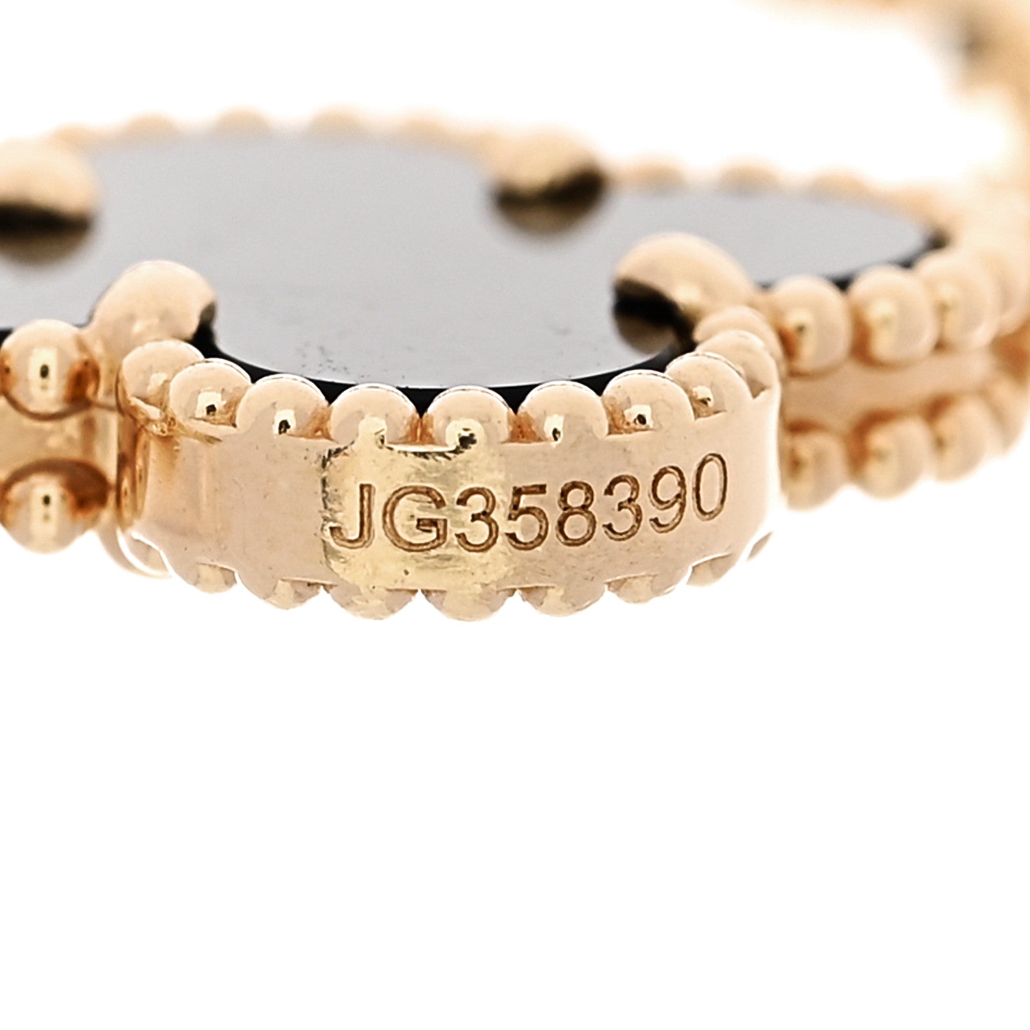 Van Cleef & Arpels 18K Yellow Gold Black Onyx 5 Motifs Vintage Alhambra Bracelet 4 of 5