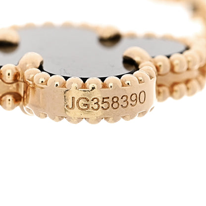 Van Cleef & Arpels 18K Yellow Gold Black Onyx 5 Motifs Vintage Alhambra Bracelet 4 of 5
